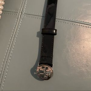 Black patent leather Tory Burch belt size medium